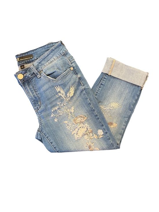 Seven7 Denim - Seven7 Light Blue Embroidered Capri Jeans